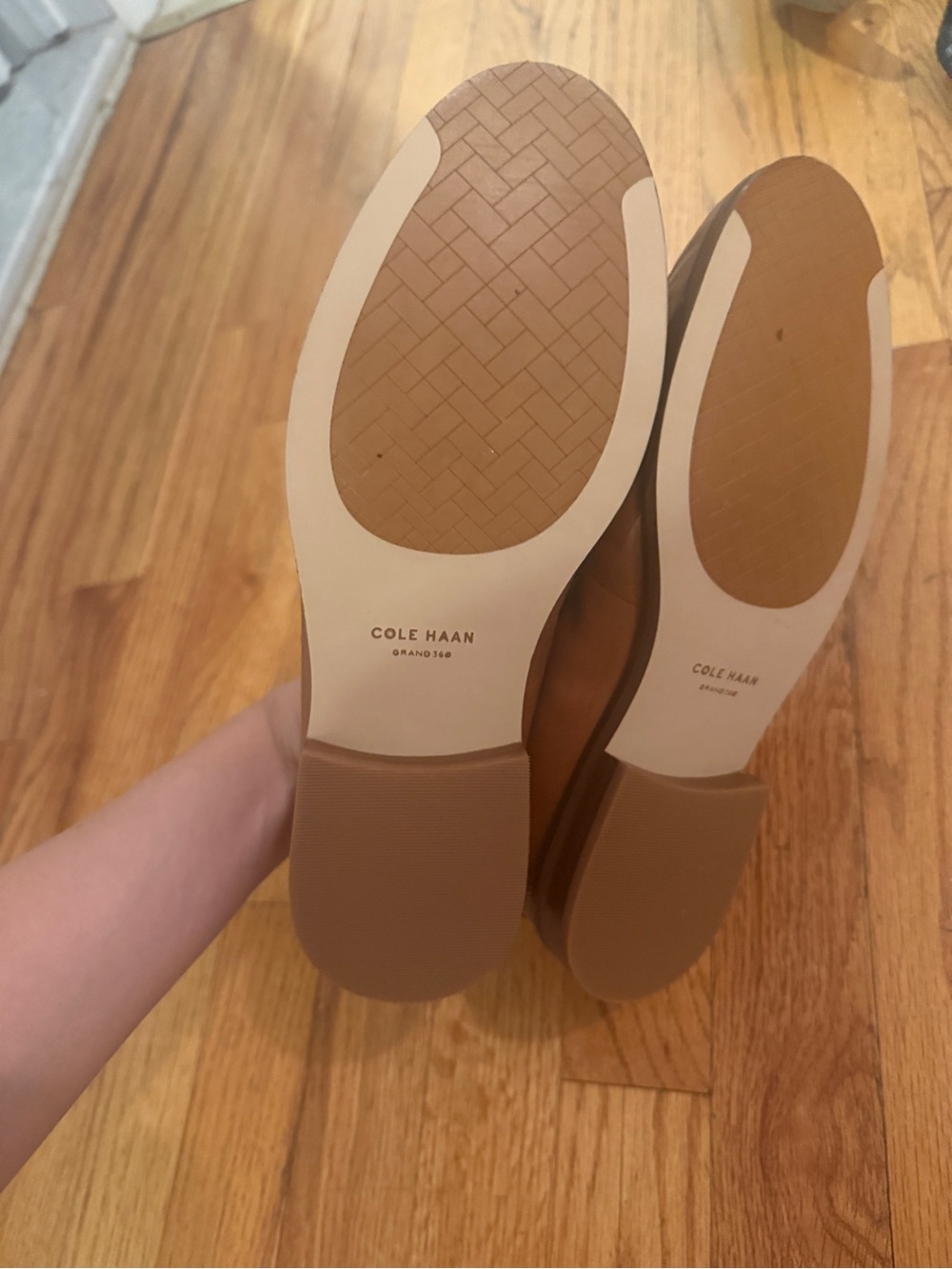 Cole Haan Tri-Color Leather Penny Loafers — White, Black & Brown - Picture 3 of 3